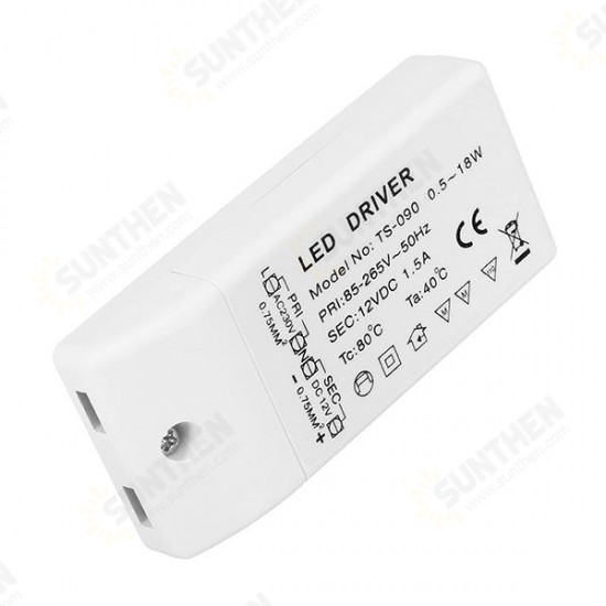 AC85-265V To DC12V 18W LED Driver Power Supply Transformer for MR11 MR16 Light Bulb