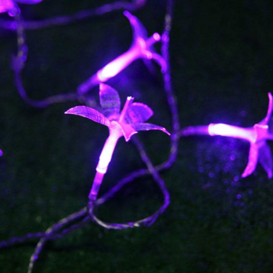 CSL-1 33FT 38LED Gardening LED String Light Autochromic Colorful Lily Wedding Patio Decoration