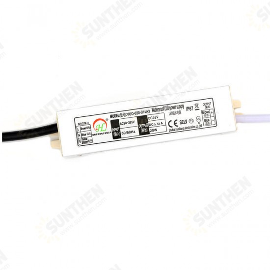 DC12V DC24V 20W Waterproof Power Supply Lighting Transformer LED Driver for Outdoor Use