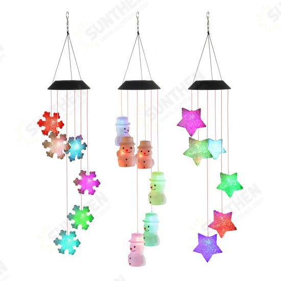 LED Colour Changing Hanging Wind Chimes Solar Powered Ball Lights Garden Outdoor