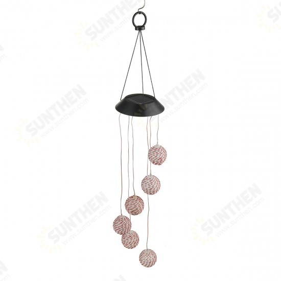 LED Light Solar Light Wind Chime Color Changing Garden Rattan Ball