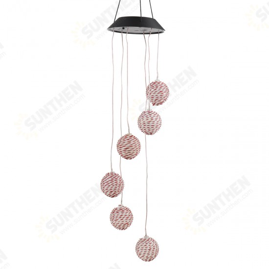 LED Light Solar Light Wind Chime Color Changing Garden Rattan Ball