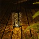 LED Solar Lantern Hanging Light with Handle Solar Lantern Waterproof Solar Landscape Lantern Shadow Light for Outdoor Garden Hollow