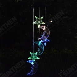 LED Solar Star and Moon Wind Chime Lamp Colorful Photosensitive Chandelier Fairy Garden Yard Light LED Solar Star and Moon Wind Chime Lamp Colorful Photosensitive Chandelier Fairy Garden Yard Light