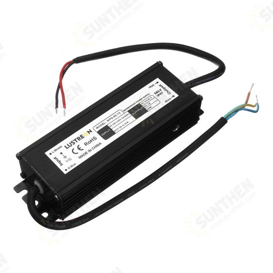 12W 25W 36W 48W 60W AC100-240V to DC12V IP67 LED Driver Power Supply Lighting Transformer