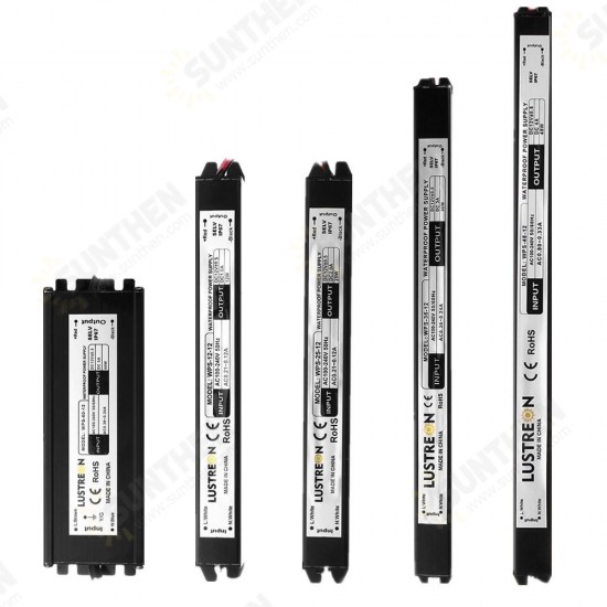 12W 25W 36W 48W 60W AC100-240V to DC12V IP67 LED Driver Power Supply Lighting Transformer