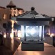 Lighthouse Shape Solar LED Light Garden Fence Yard Outdoor Decoration Smart Sensor Beacon Rotating Beam Lamp