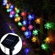 Snowflake String Lights Snow Fairy Garland Decor Solar Power LED for Christmas Tree New Year Room Decoration