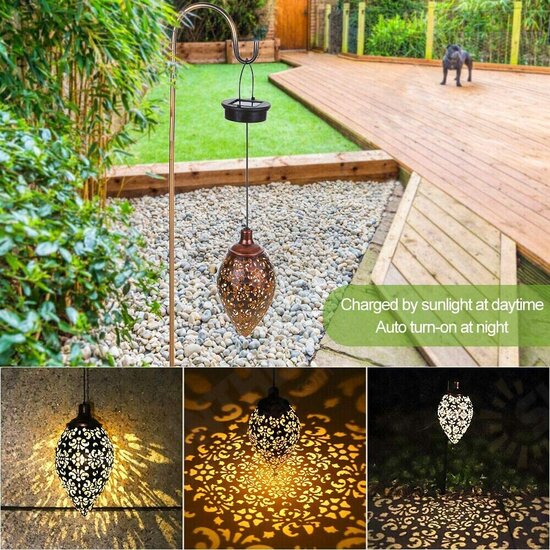 Solar Lantern Hanging Light LED Waterproof Yard Patio Garden Lamp Decor Outdoor