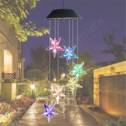 Solor Powered Star Wind Chime Light Outdoor Garden Waterproof Hanging Lamp Decor Solor Powered Star Wind Chime Light Outdoor Garden Waterproof Hanging Lamp Decor