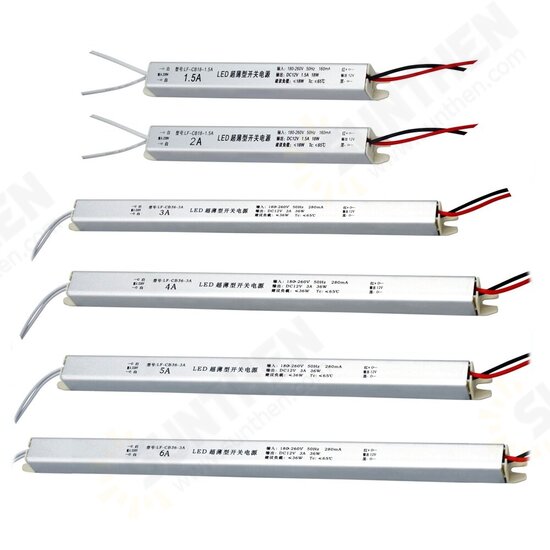 Ultra Thin LED Driver Power Supply AC180-260V To DC12V 18W/24W/36W/48W/60W/72W Lighting Transformer