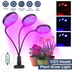 1/2/3 Head Plant Grow Light Head LED Lamp Hydroponics Greenhouse Garden 360° Flexible Indoor Dimmable 1/2/3 Head Plant Grow Light Head LED Lamp Hydroponics Greenhouse Garden 360° Flexible Indoor Dimmable