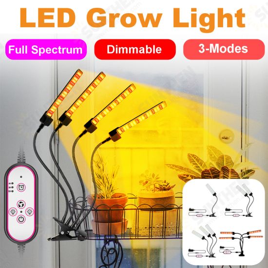 1/2/3/4 Heads USB Plant Grow Light Strip Hydroponic with Securing Clip