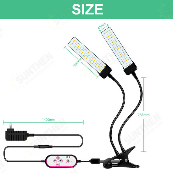 1/2/3/4 Heads USB Plant Grow Light Strip Hydroponic with Securing Clip