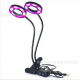 24W Daul Head LED Plant Grow Light Flexible Desk Clip Lamp for Vegetables Fruits Flowers Hydroponics