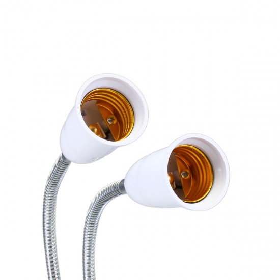 30CM Adjustable Dual Head Clip Lampholder Bulb Adapter with On/off Switch for E27 LED Grow Light