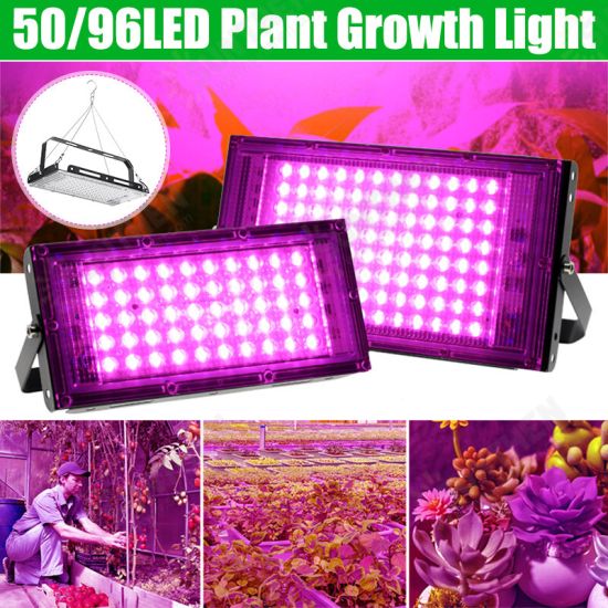 50/96LED Grow Light Full Spectrum Greenhouse Plant Vegetable Flower Hydroponics IP65 Waterproof Lamp