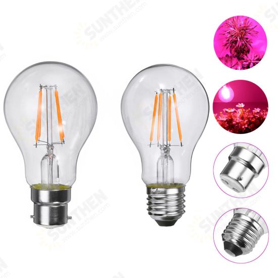 E27 B22 4W A60 COB Non-Dimmable LED Grow Light Bulb for Plant Hydroponic Greenhouse AC85-265V