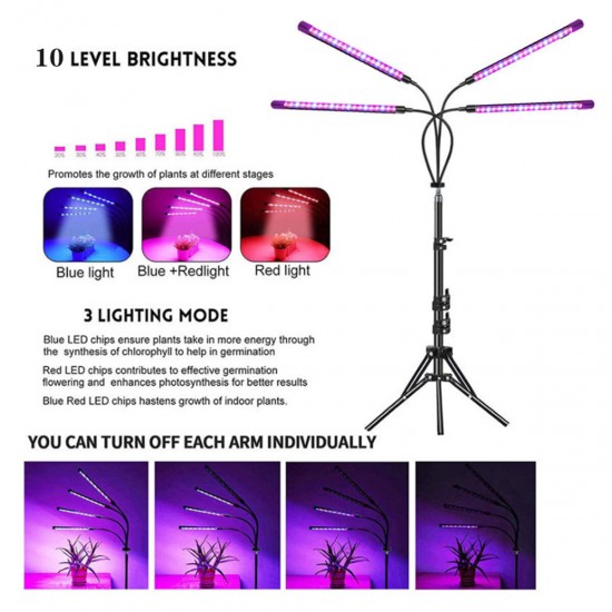LED Grow Light Tripod Plant Growing Lamp Lights With Tripod For Indoor Plants