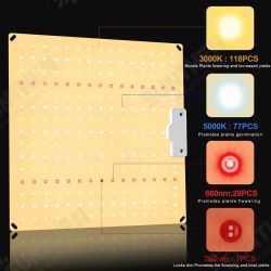 QBCC600 PRO IR+UV Quiet Fanless Full Spectrum LED Grow Light High PPFD for 2x3FT Tent for Seedling Veg and Blooming QBCC600 PRO IR+UV Quiet Fanless Full Spectrum LED Grow Light High PPFD for 2x3FT Tent for Seedling Veg and Blooming