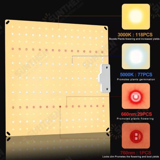 QBCC600 PRO IR+UV Quiet Fanless Full Spectrum LED Grow Light High PPFD for 2x3FT Tent for Seedling Veg and Blooming