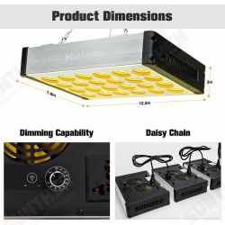 168LED 1000W AC90-260V Full Spectrum LED Grow Light for Indoor Plants, Daisy Chain, Dimmable Knob, Sunlike Plant Grow Light Veg Seedings and Flower 168LED 1000W AC90-260V Full Spectrum LED Grow Light for Indoor Plants, Daisy Chain, Dimmable Knob, Sunlike Plant Grow Light Veg Seedings and Flower