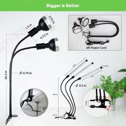AC100V-240V 300W 60LED Dual Head Full Spectrum LED Grow Light for Indoor Plants, Daisy Chain, Dimmable Knob, Sunlike Plant Grow Light Veg Seedings and Flower AC100V-240V 300W 60LED Dual Head Full Spectrum LED Grow Light for Indoor Plants, Daisy Chain, Dimmable Knob, Sunlike Plant Grow Light Veg Seedings and Flower