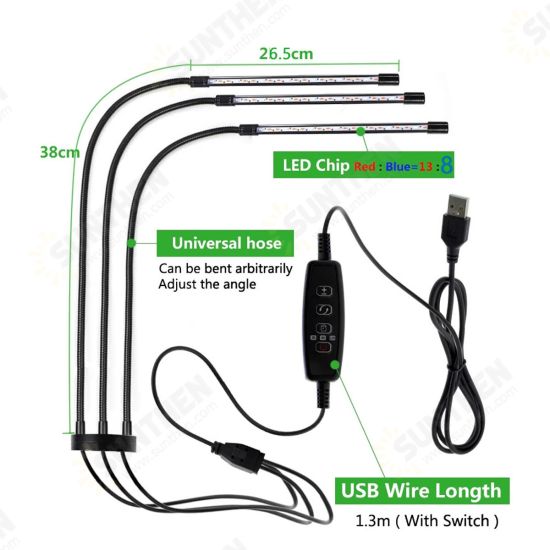 Remote Control 4 Heads LED Grow Light Plant Growing Lamp Lights with Tripod for Indoor Plants