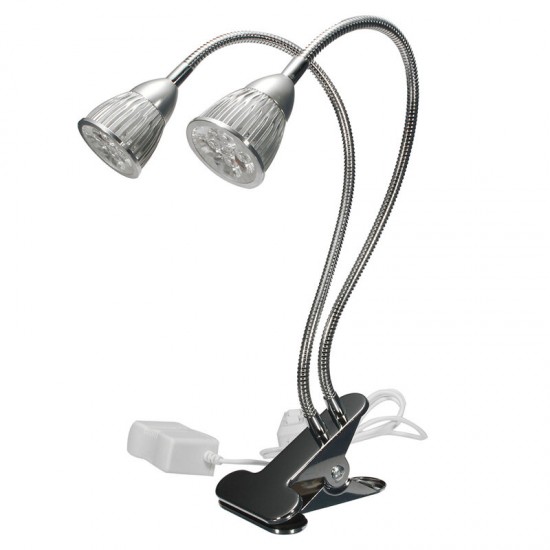 10W Dual Head Full Spectrum LED Grow Light Clip Kit for Indoor Plant Hydroponics US Plug 110-240V