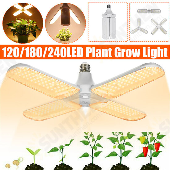 120/180/240LED Grow Light E27 Full Spectrum Growing Hydroponic Garage Lamp Bulb for Plant Vegetable AC85-265V