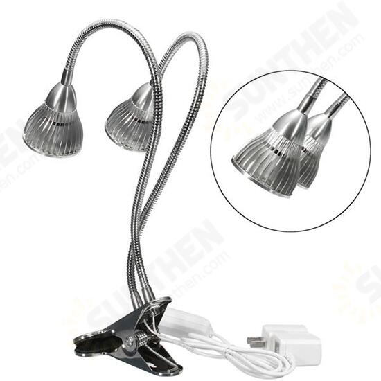 15W Flexible Clip-on Hydroponics Plant LED Dual Grow Light Full Spectrum Flower Lamp