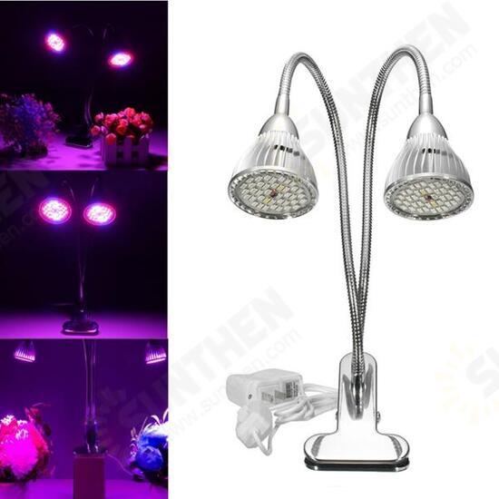 15W Flexible Clip-on Hydroponics Plant LED Dual Grow Light Full Spectrum Flower Lamp