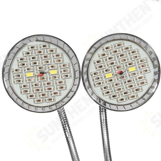 15W Flexible Clip-on Hydroponics Plant LED Dual Grow Light Full Spectrum Flower Lamp