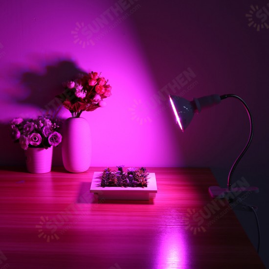 20W 200LED Plant Grow Light Flexible Flower Lamp Clip Holder with Switch for Greenhouse Indoor AC100-240V