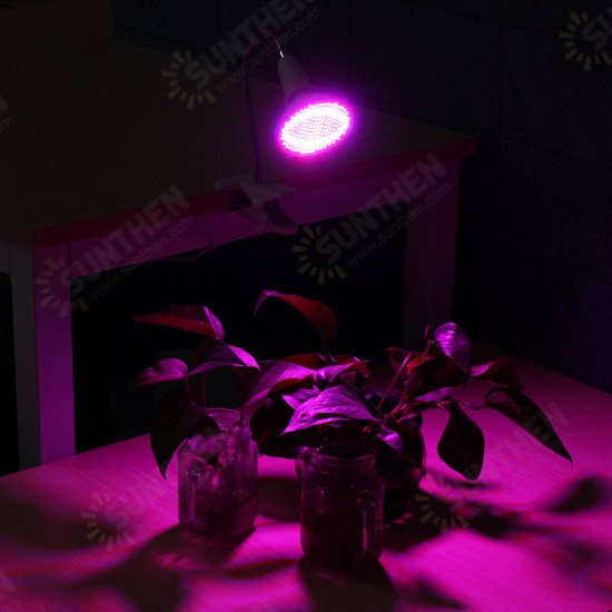 20W 200LED Plant Grow Light Flexible Flower Lamp Clip Holder with Switch for Greenhouse Indoor AC100-240V