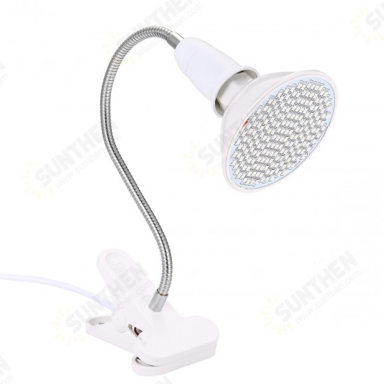 20W 200LED Plant Grow Light Flexible Flower Lamp Clip Holder with Switch for Greenhouse Indoor AC100-240V