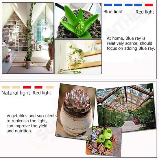 30W Flexible Clip-on Hydroponics Plant LED Dual Grow Light Full Spectrum Flower Lamp