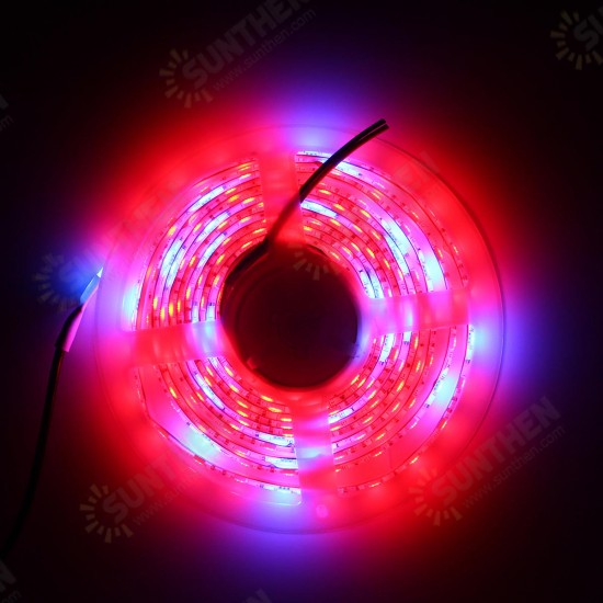 3M SMD5050 Red:Blue 5:1 Full Spectrum LED Grow Strip Hydroponic Plant Light Kit+Power Adapter DC12V