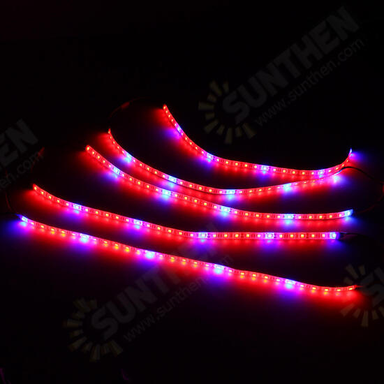 5PCS 50CM 5050 Waterproof LED Grow Light Strip Lamp+ Power Adpater for Veg Flower Plant DC12V