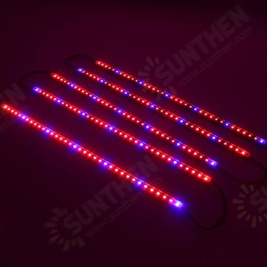 5PCS 50CM SMD5050 Non-waterproof 5:1 LED Strip Light + 5A Power Adapter for Grow Plant Garden DC12V