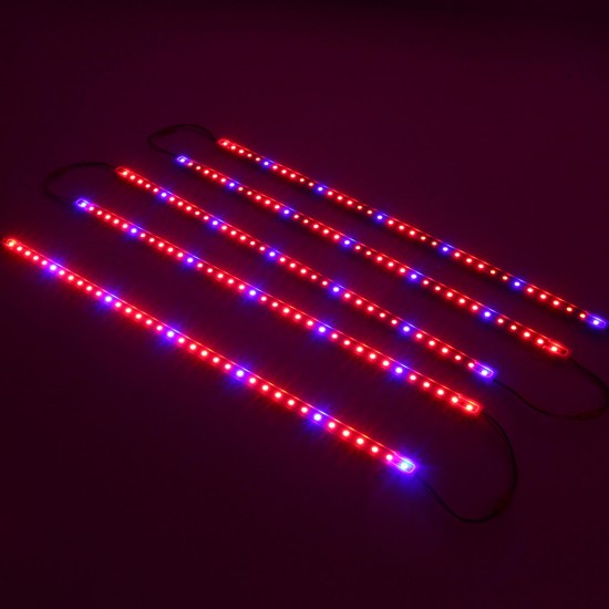 5PCS 50CM SMD5050 Red:Blue 5:1 Grow Plant LED Strip Light with Connector for Greenhouse DC12V