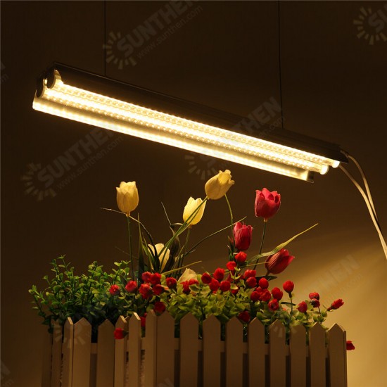 96LED Plant Grow Light Full Spectrum Dual Tube Hanging Lamp Greenhouse Vegetable