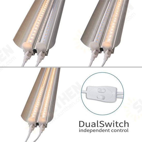 96LED Plant Grow Light Full Spectrum Dual Tube Hanging Lamp Greenhouse Vegetable