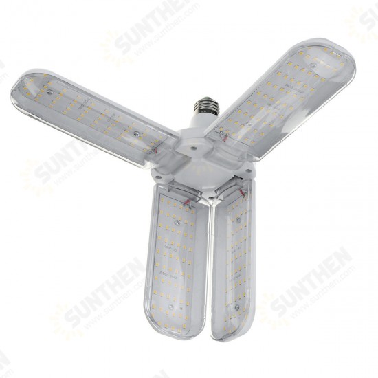 AC110-265V 50W 2835 Four-Leaf Foldable E27 240 LED Grow Light Bulb With Lamp Holder Clip for Vegetables Growth