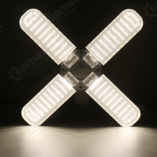 AC110-265V 50W 2835 Four-Leaf Foldable E27 240 LED Grow Light Bulb With Lamp Holder Clip for Vegetables Growth