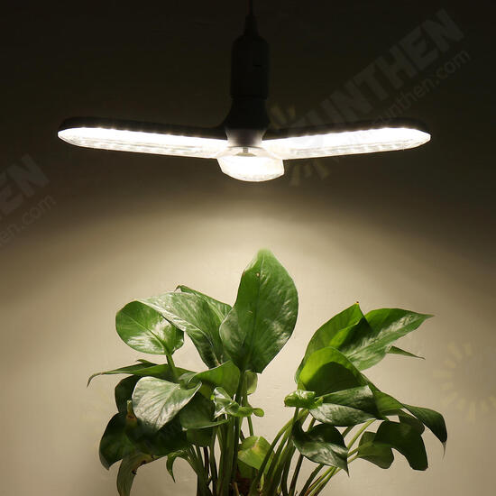 AC110-265V E27 40W 2835 Three-Leaf LED Grow Light Full Spectrum Hydroponic Lamp with Hanging Holder for Plant