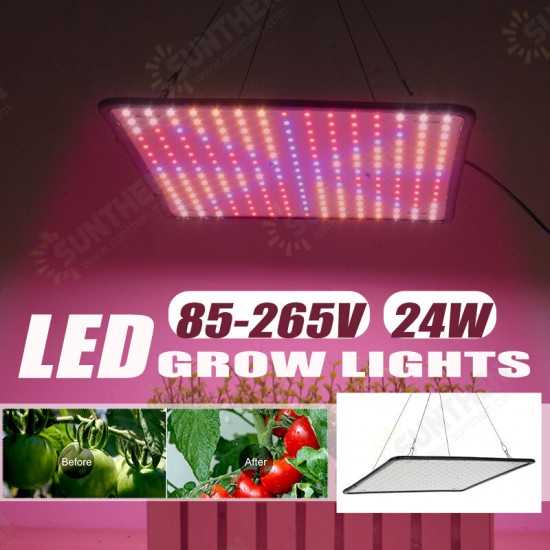 AC85-265V 225LED 24W Grow Light Full Spectrum LED Plant Grow Light Veg Bloom Lamp Indoor