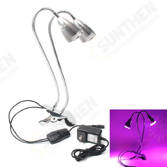 DC12V 14W Double Lamp Holders Double Switches 8 Red Light 6 Blue Light Plant Grow Light With Clip