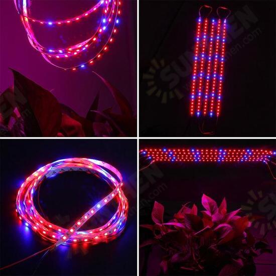 DC12V 5PCS 50CM SMD5050 LED Strip Grow Light Hydroponic Indoor Veg Plant Lamp Kit + Power Adpater