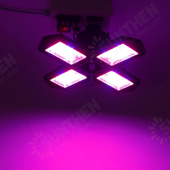 E26/E27 132LED Grow Light 2835 Full Spectrum 4 Blades Hydroponic Plant Veg Flower Lamp AC85-265V